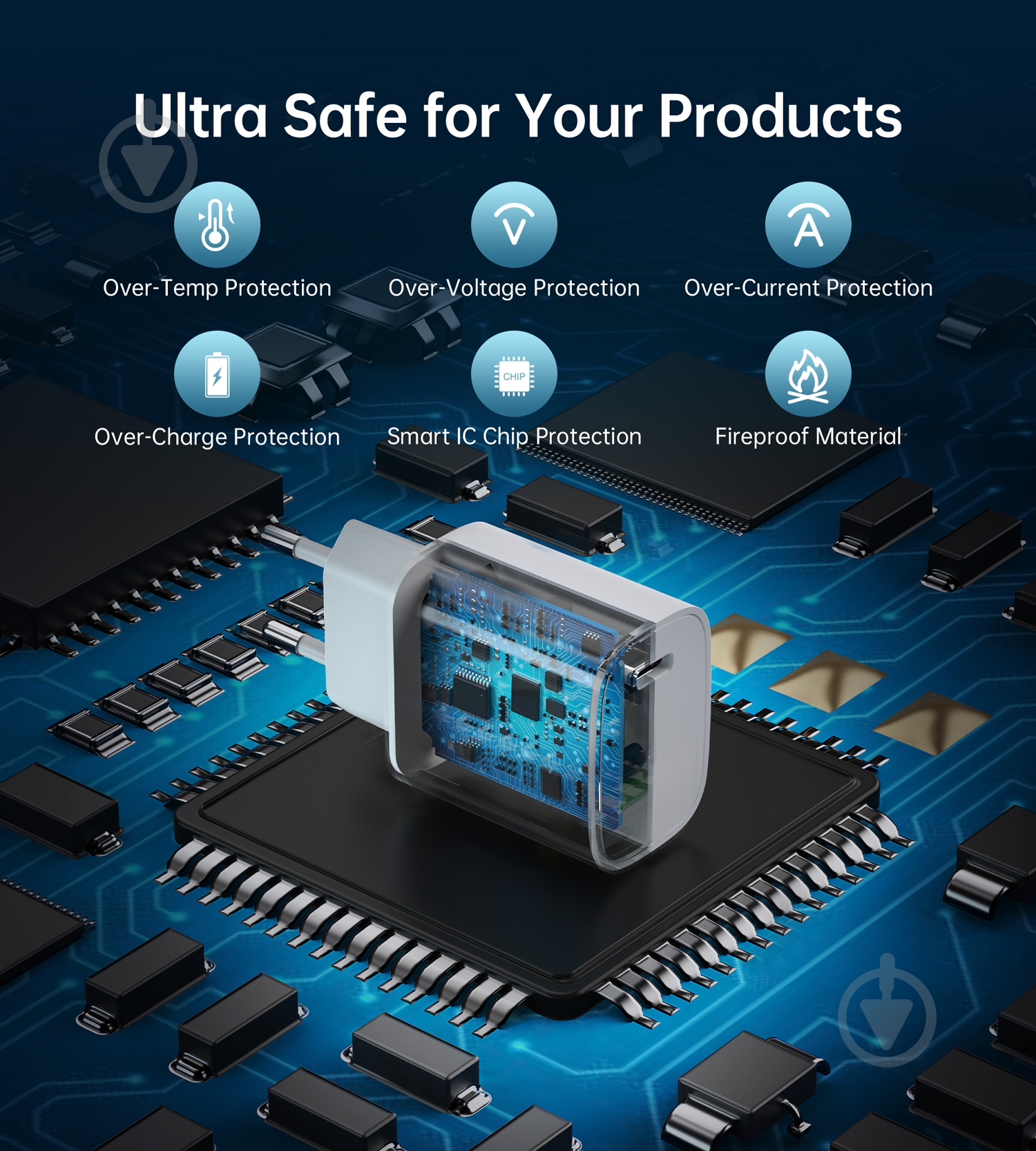 Сетевое зарядное устройство Choetech Q5004-EU-WH USB-С 20 Вт PD/QC - фото 5 Сетевое зарядное устройство Choetech Q5004-EU-WH USB-С 20 Вт PD/QC - фото 5