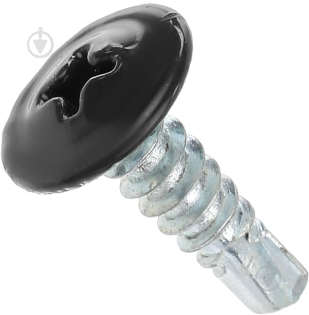 Саморез с пресс-шайбой со сверлом 4,2x16 мм вес черный RAL 9005 - фото 1