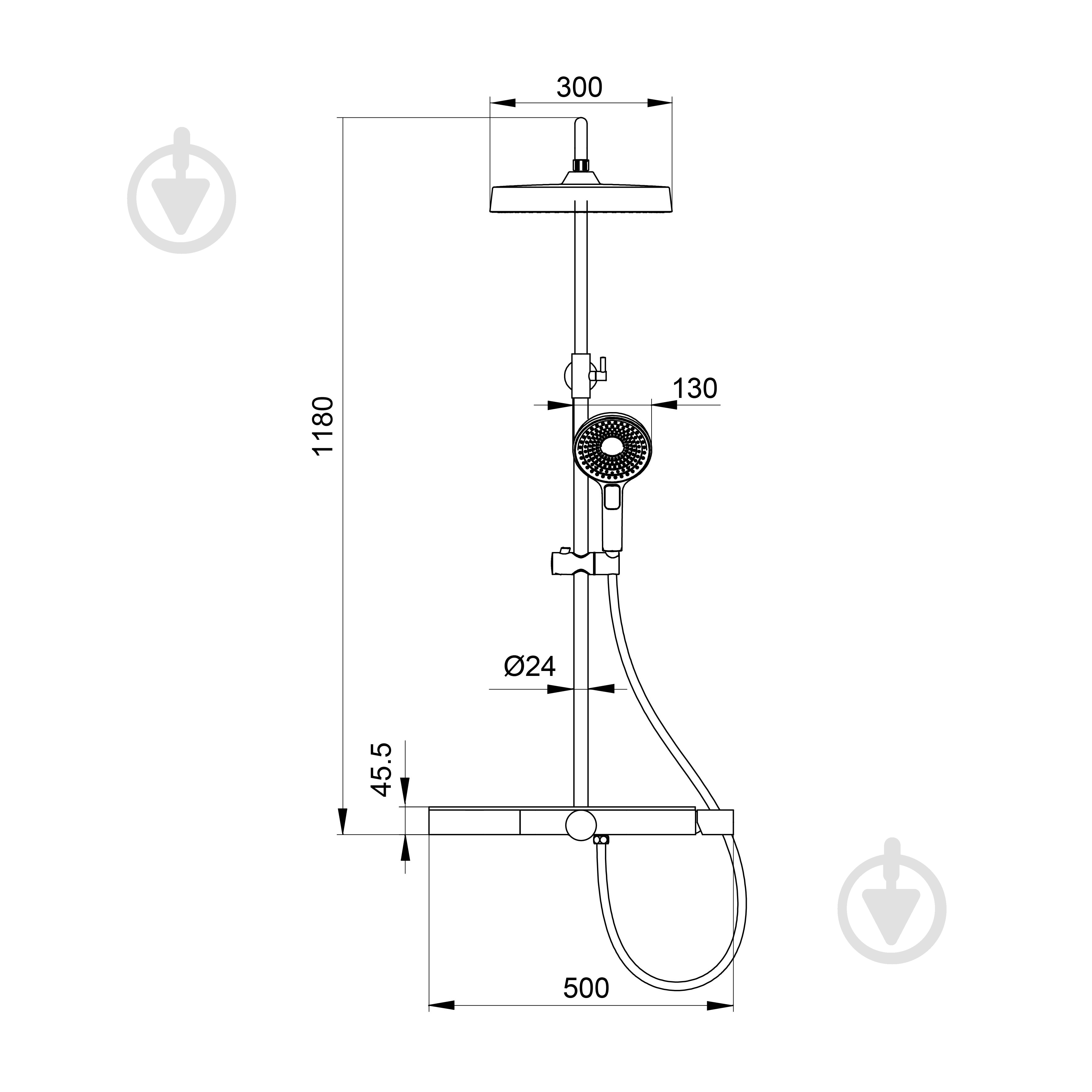 Душова система Koller Pool Orion PRO з термостатом, хром (OR045020CH) - фото 6