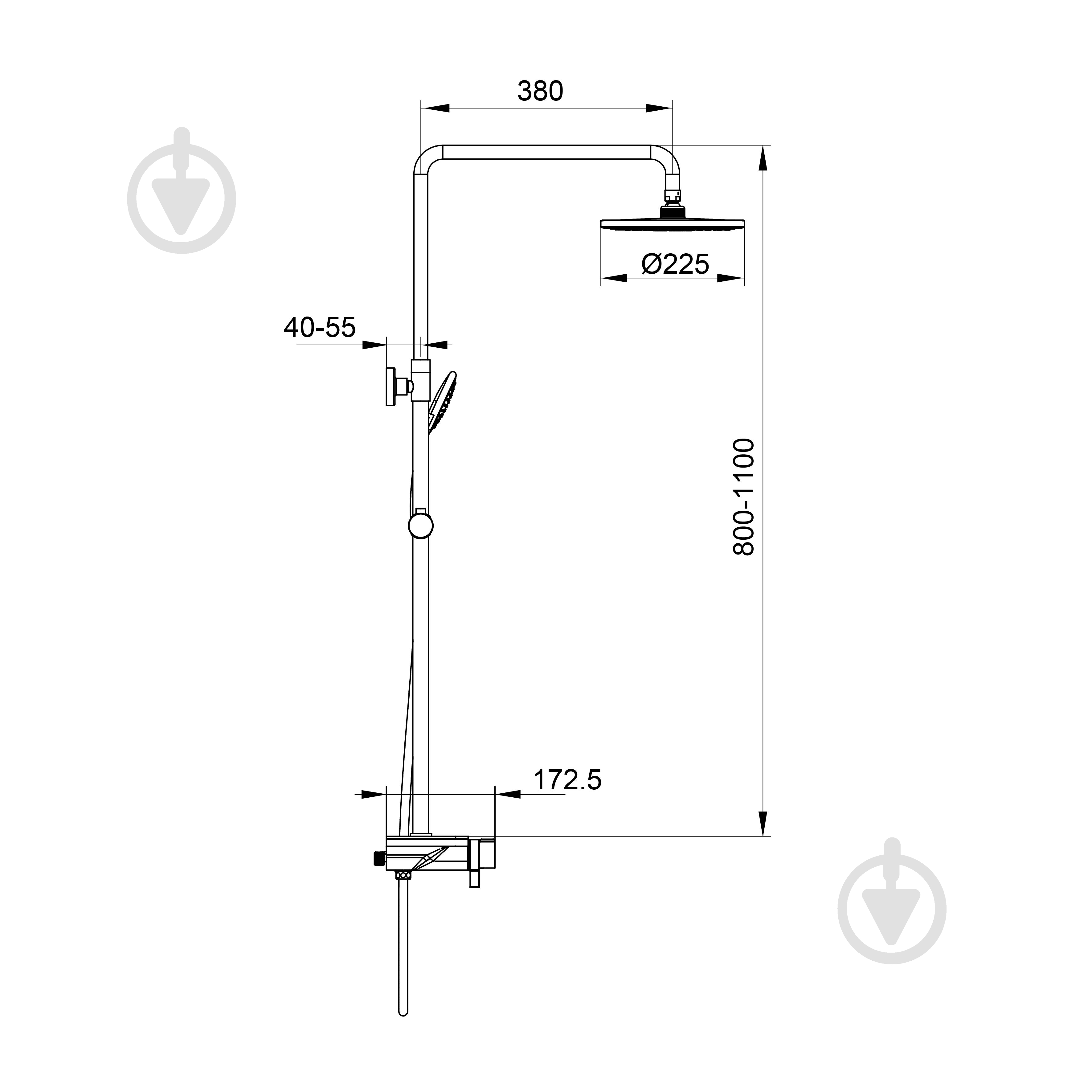 Душевая система Koller Pool Trend New Black Matt Termostat - фото 6