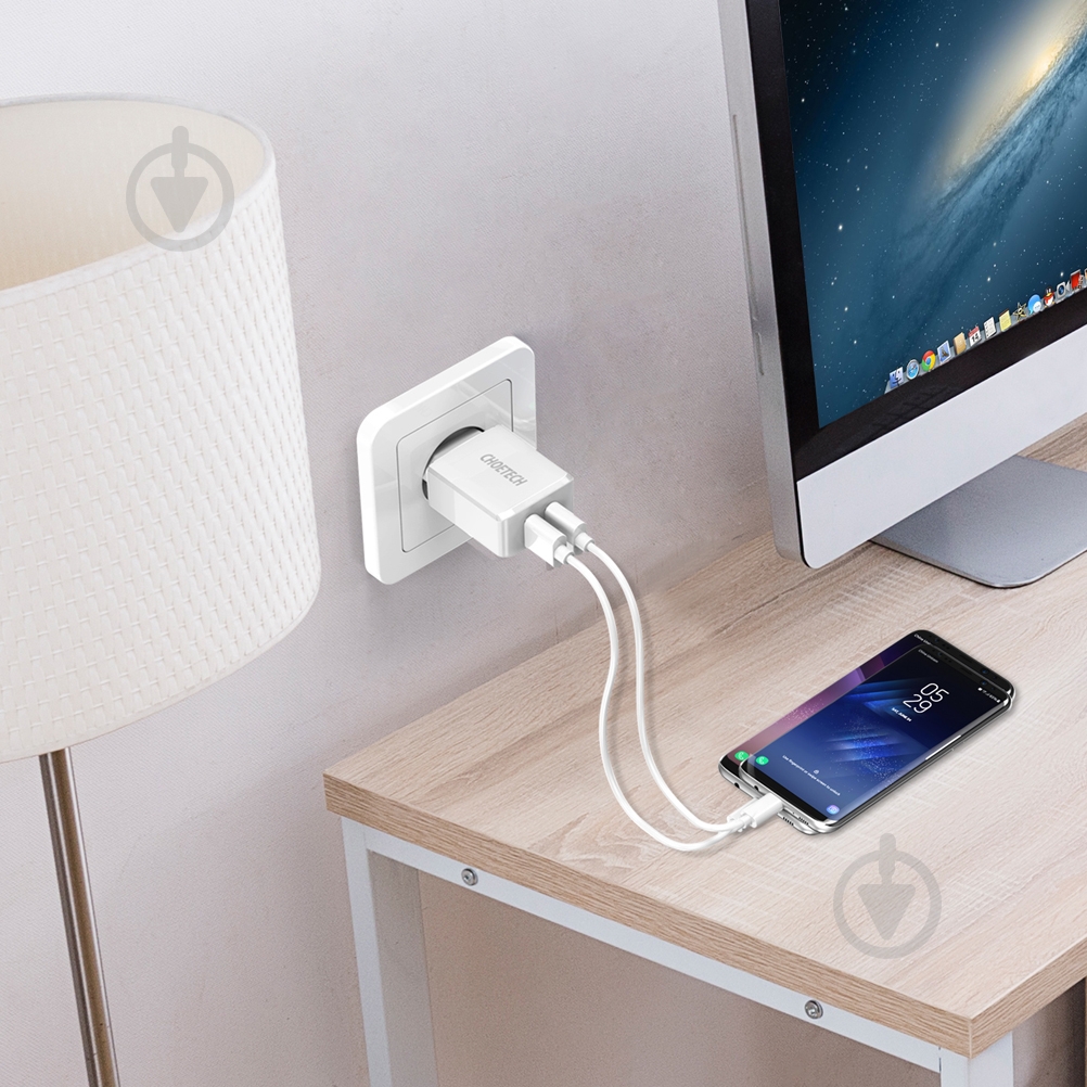 Сетевое зарядное устройство Choetech C0030EU-WH - фото 8 Сетевое зарядное устройство Choetech C0030EU-WH - фото 8