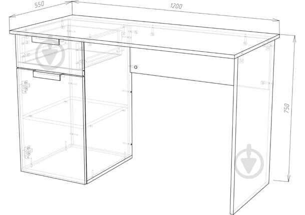 Стол письменный DC Валли дуб сонома - фото 3 Стол письменный DC Валли дуб сонома - фото 3