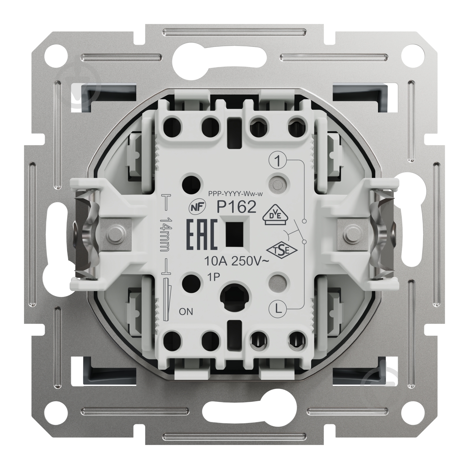 Выключатель кнопочный одноклавишный Schneider Electric Asfora без подсветки сталь EPH0700162 - фото 3