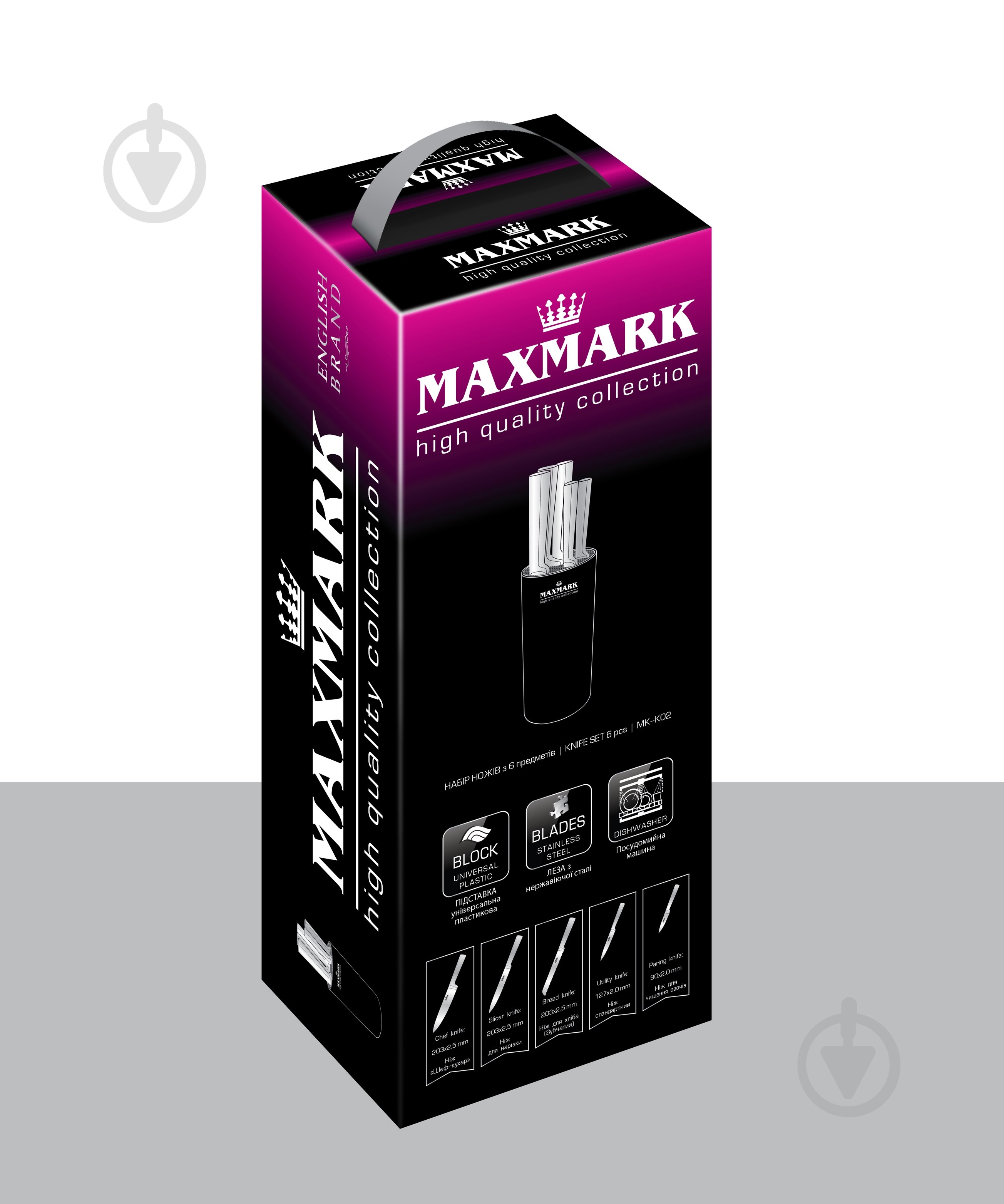 Набір ножів у колоді Maxmark 6 предметів MK-K02 - фото 2