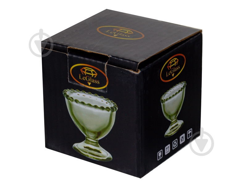 Подставка для яиц LeGlass Elegance 6х6х5,7 см green 355-286 - фото 2 Подставка для яиц LeGlass Elegance 6х6х5,7 см green 355-286 - фото 2