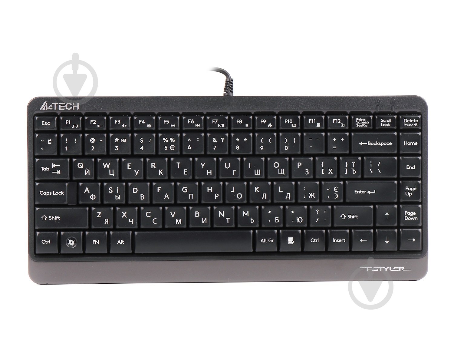 Клавіатура A4Tech (FK11 USB (Grey)) Fstyler Compact Size dark grey - фото 1
