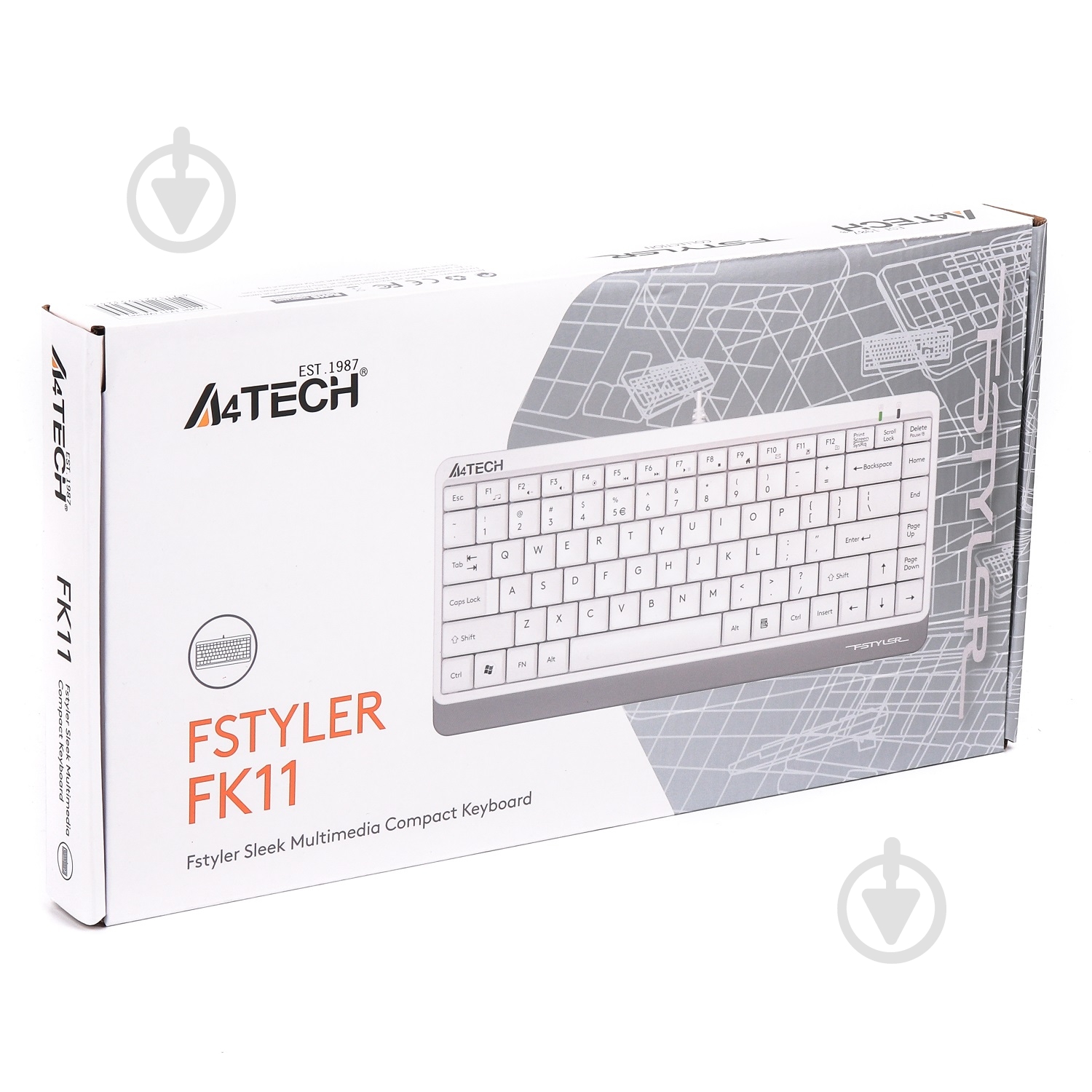 Клавиатура A4Tech (FK11 USB (White)) Fstyler Compact Size white - фото 4