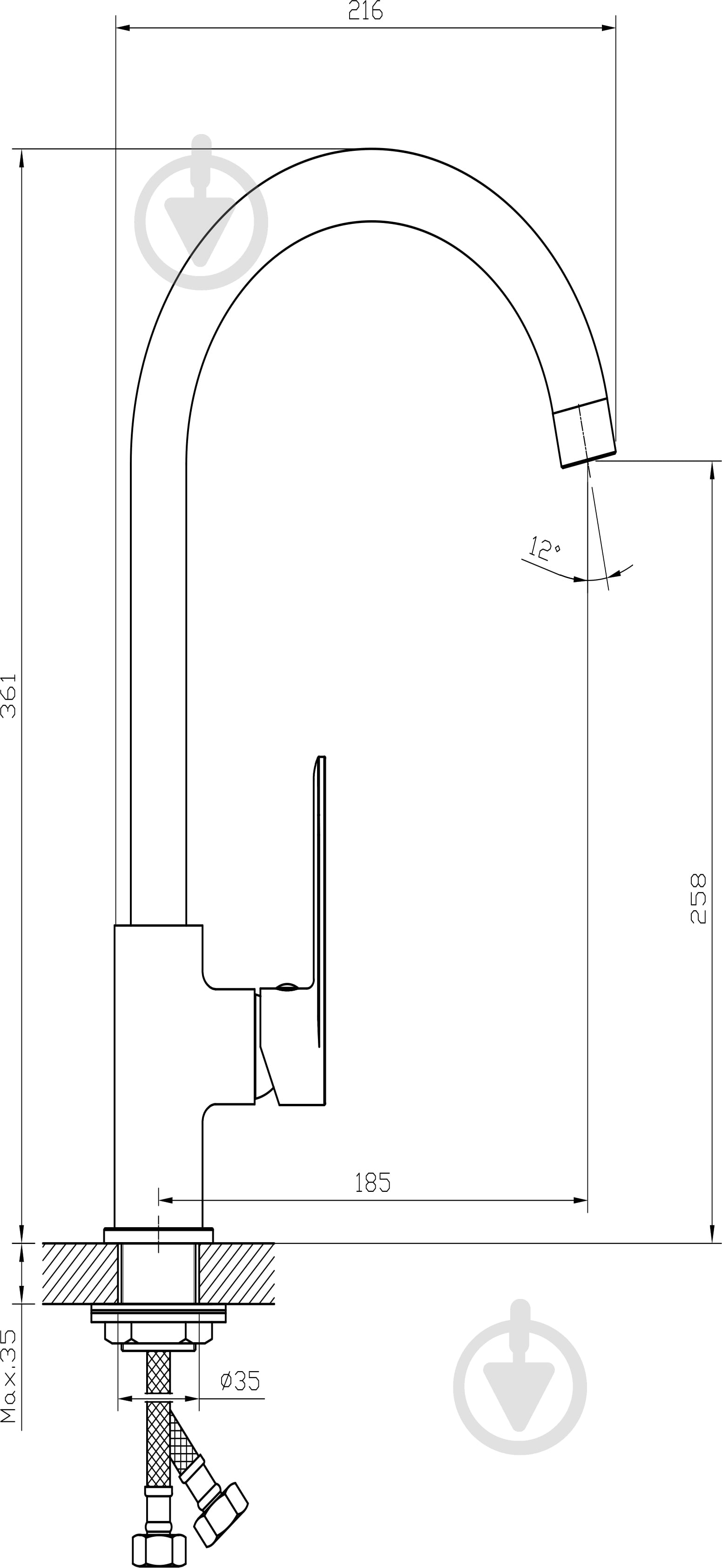 Смеситель для кухни ScandiSPA ODIN хром - фото 8