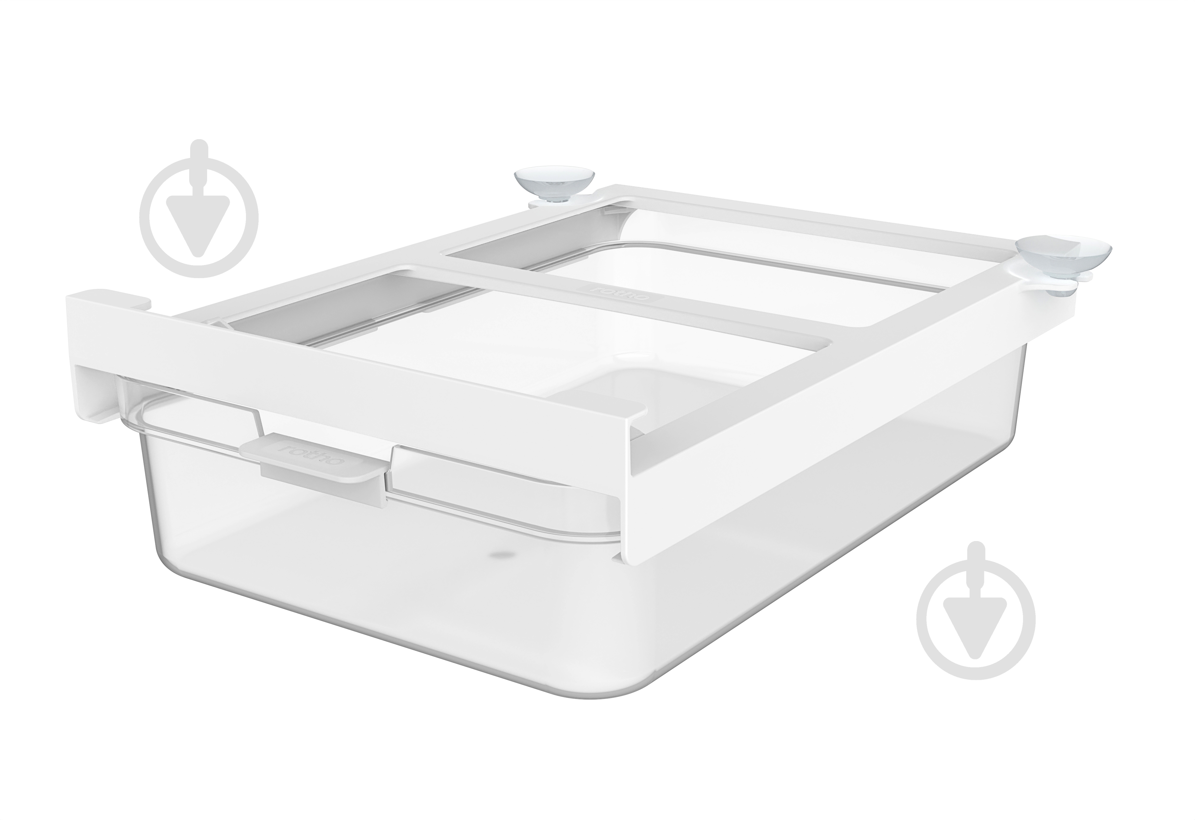 Контейнер для холодильника Rotho CAUMA 2,6 л прозорий/білий - фото 1 Контейнер для холодильника Rotho CAUMA 2,6 л прозорий/білий - фото 1