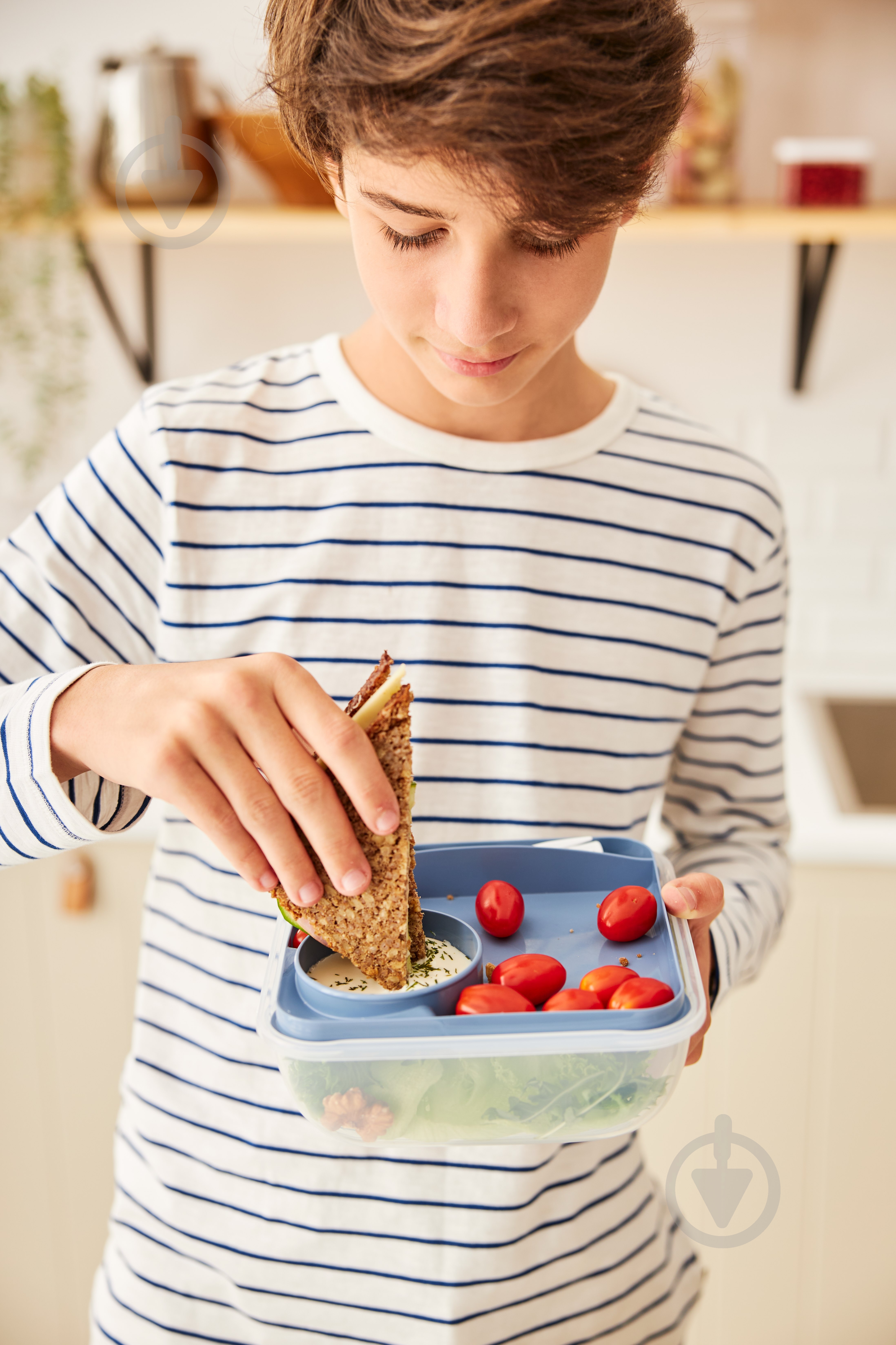 Контейнер для пищевых продуктов с крышкой Rotho MEMORY 1,7 л голубой - фото 5