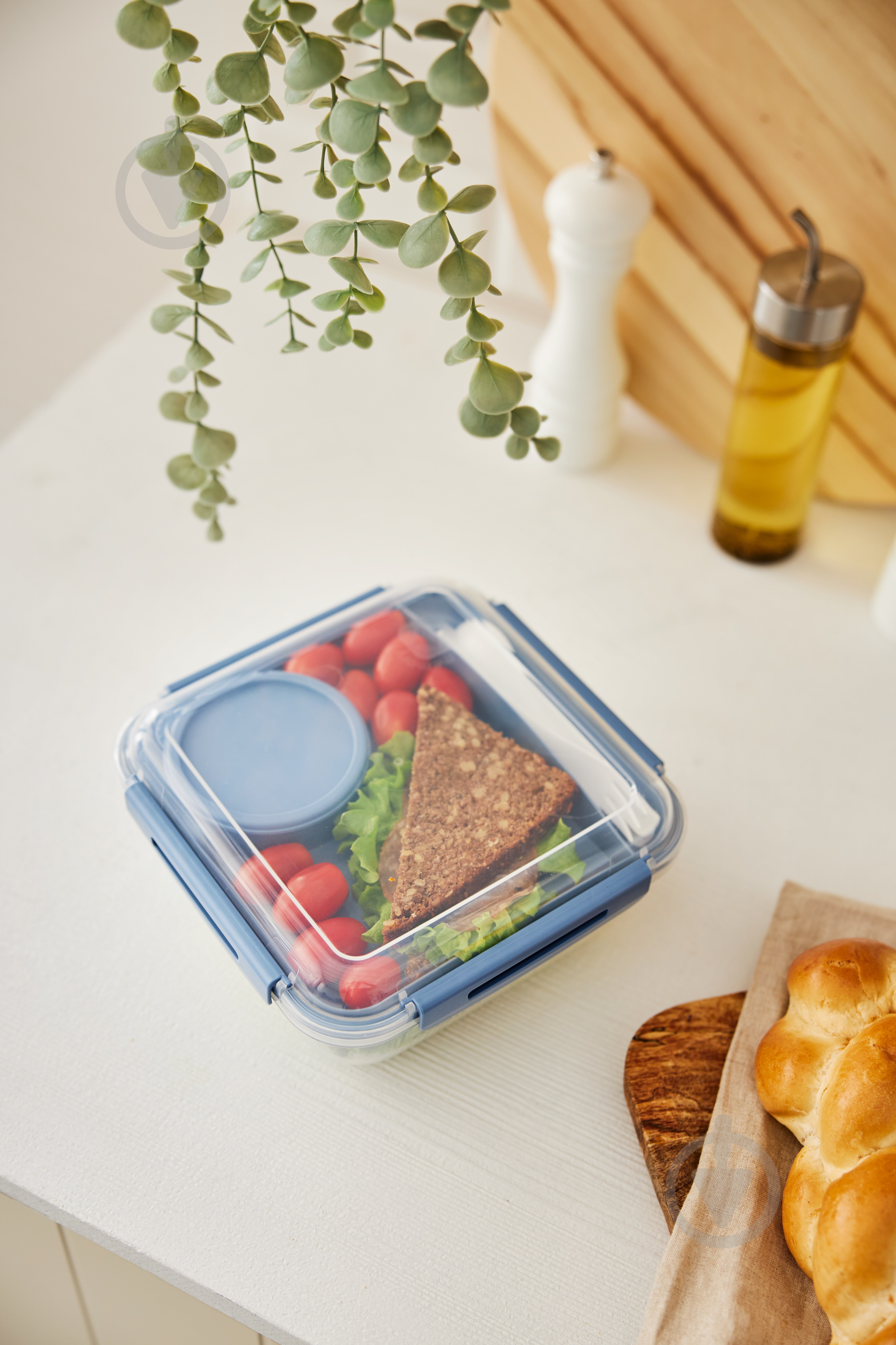 Контейнер для пищевых продуктов с крышкой Rotho MEMORY 1,7 л голубой - фото 3