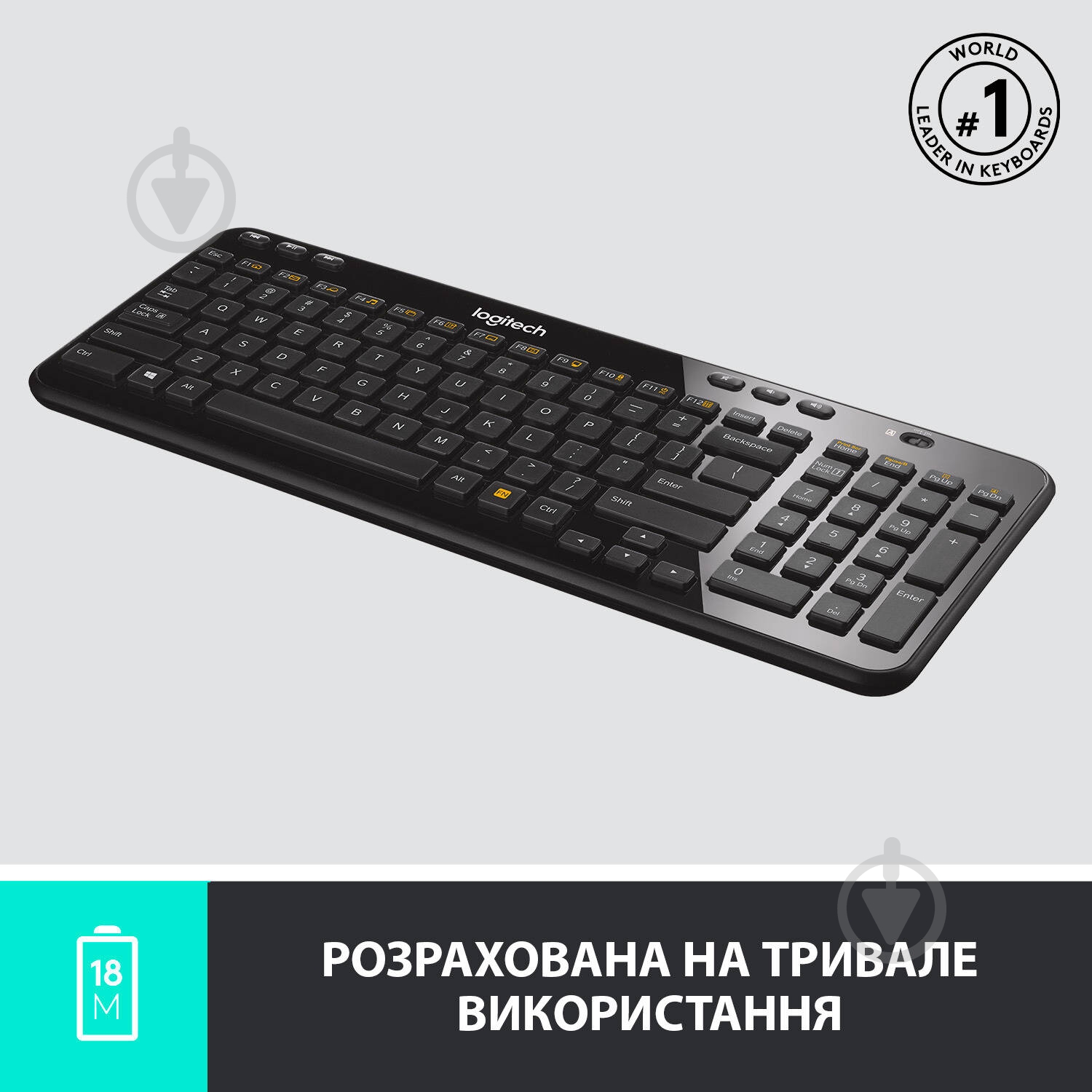 Клавіатура Logitech Wireless Keyboard (920-003095) K360 black - фото 3