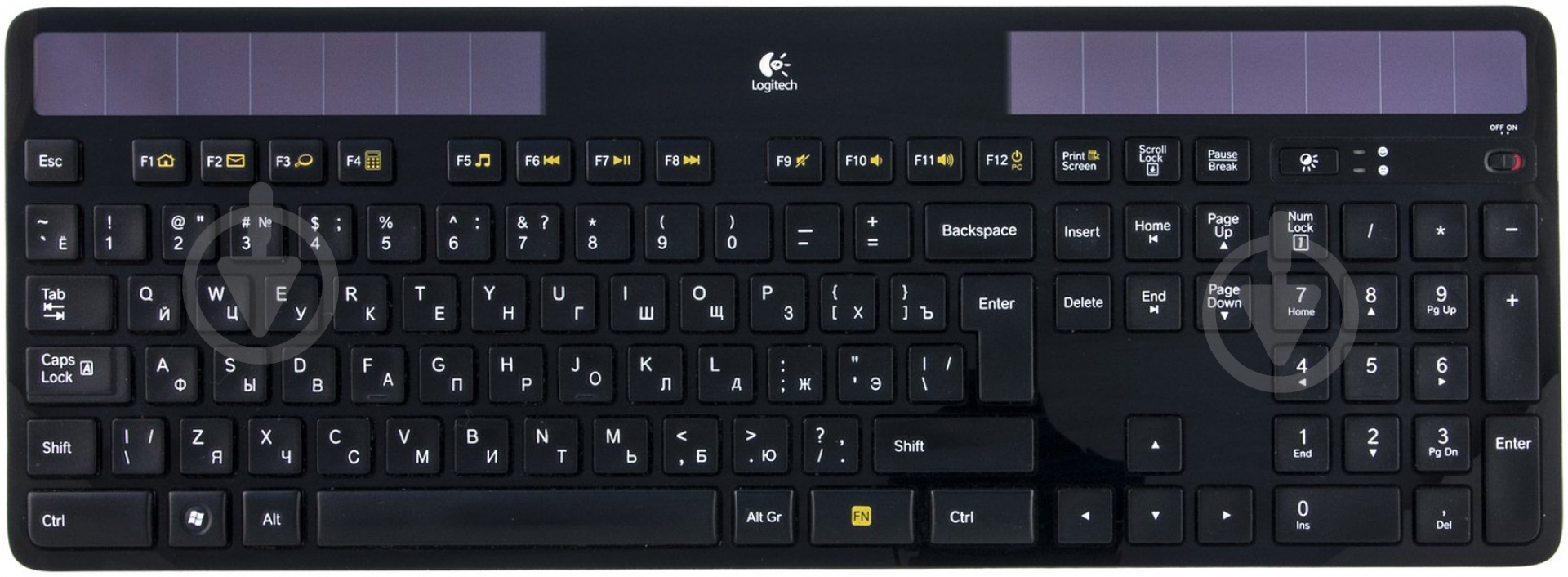 Клавіатура Logitech Wireless Solar Keyboard K750 (920-002938) black - фото 1