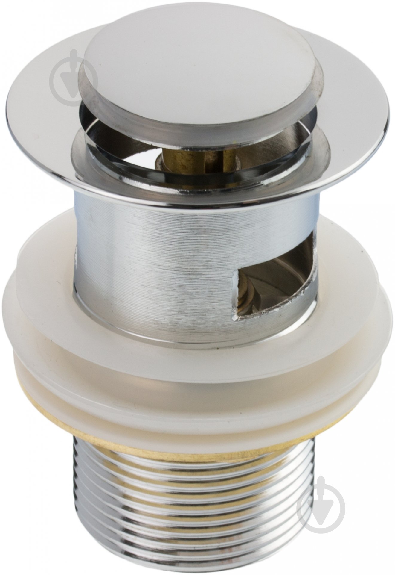 Донный клапан ScandiSPA (Clik clak) для умывальника, латунный корпус с переливом, меленькая крышка - фото 1