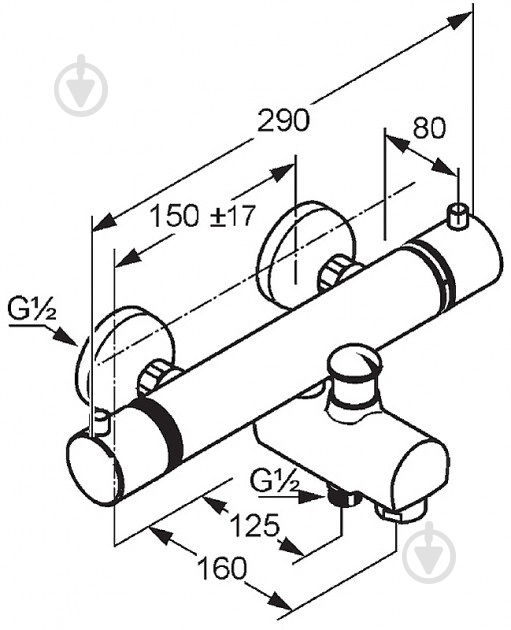 Смеситель для ванны/душа Kludi Objekta 352010538 - фото 2 Смеситель для ванны/душа Kludi Objekta 352010538 - фото 2