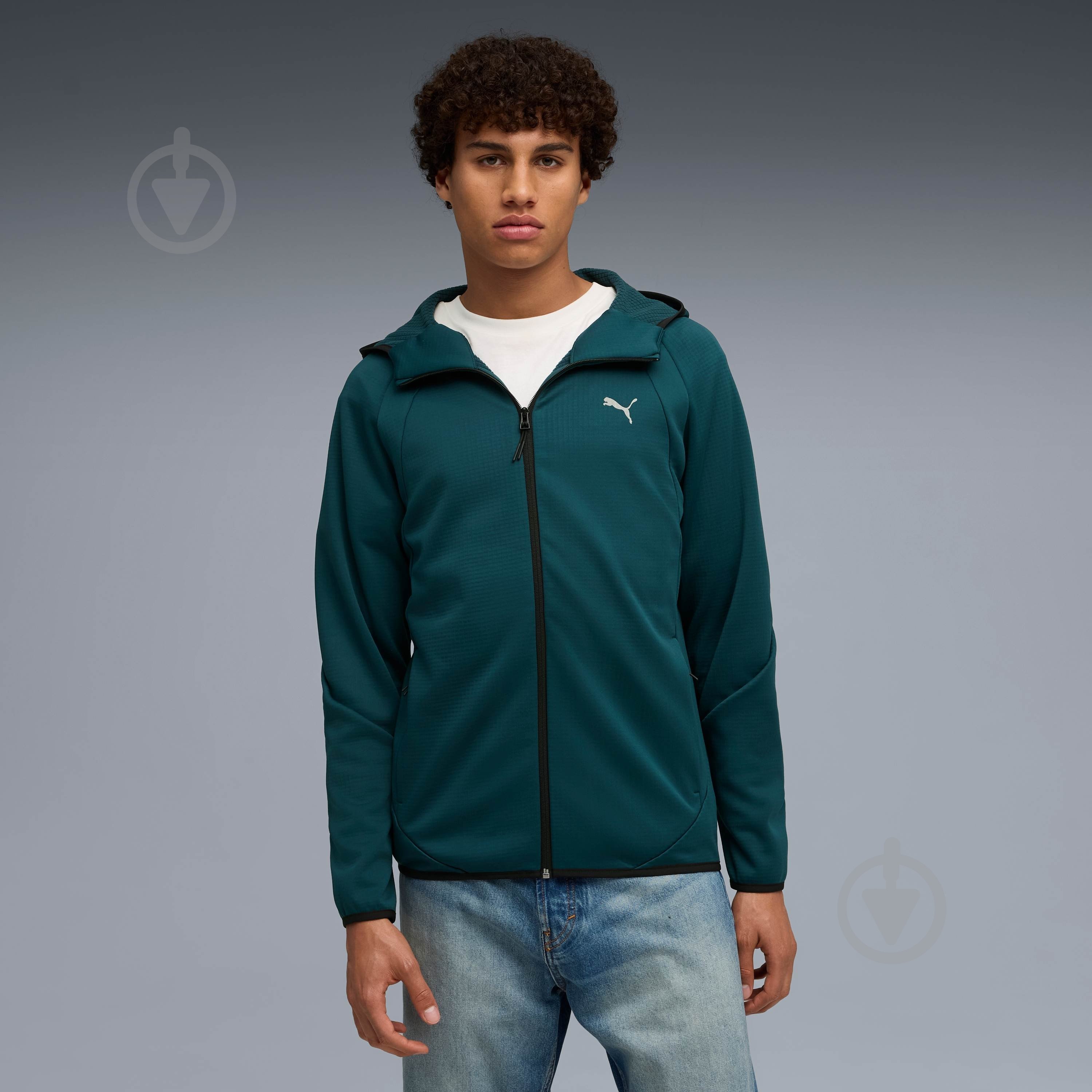 Джемпер Puma EVOSTRIPE Warm FZ Hoodie 68823775 р.2XL зелений - фото 1 Джемпер Puma EVOSTRIPE Warm FZ Hoodie 68823775 р.2XL зелений - фото 1