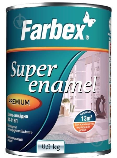 Эмаль Farbex алкидная ПФ-115П серебристый глянец 0.9 кг - фото 1