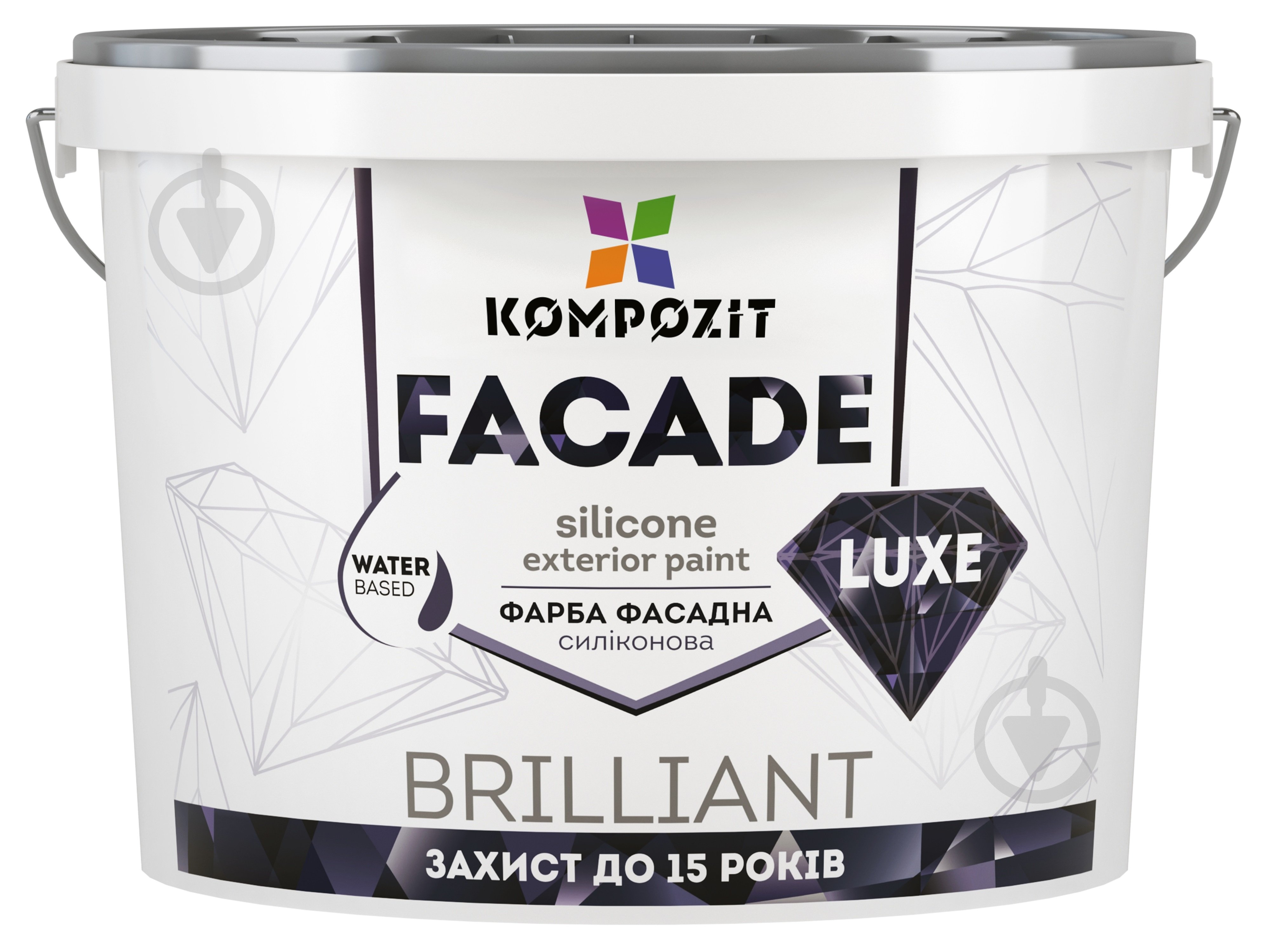 Краска силиконовая Kompozit Facade Luxe база С мат база под тонировку 4,2 кг - фото 1