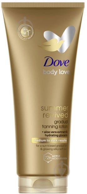 Лосьон-автозагар Dove Summer Revived от среднего до темного 200 мл - фото 1