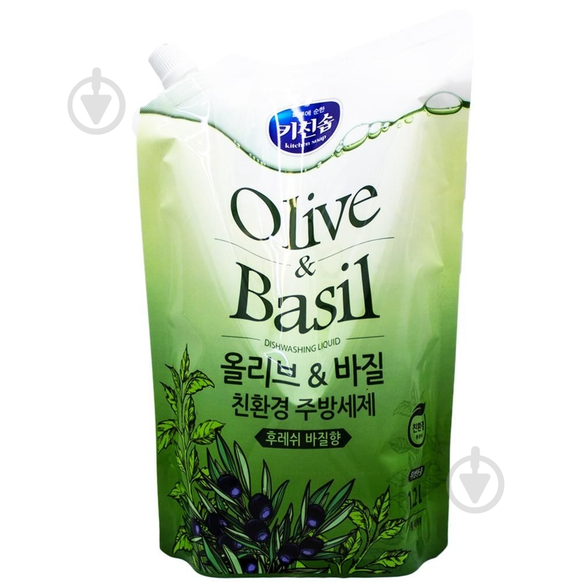 Средство для ручного мытья посуды Mukunghwa Оливка и базилик (запасной блок) 1,2 л - фото 1 Средство для ручного мытья посуды Mukunghwa Оливка и базилик (запасной блок) 1,2 л - фото 1