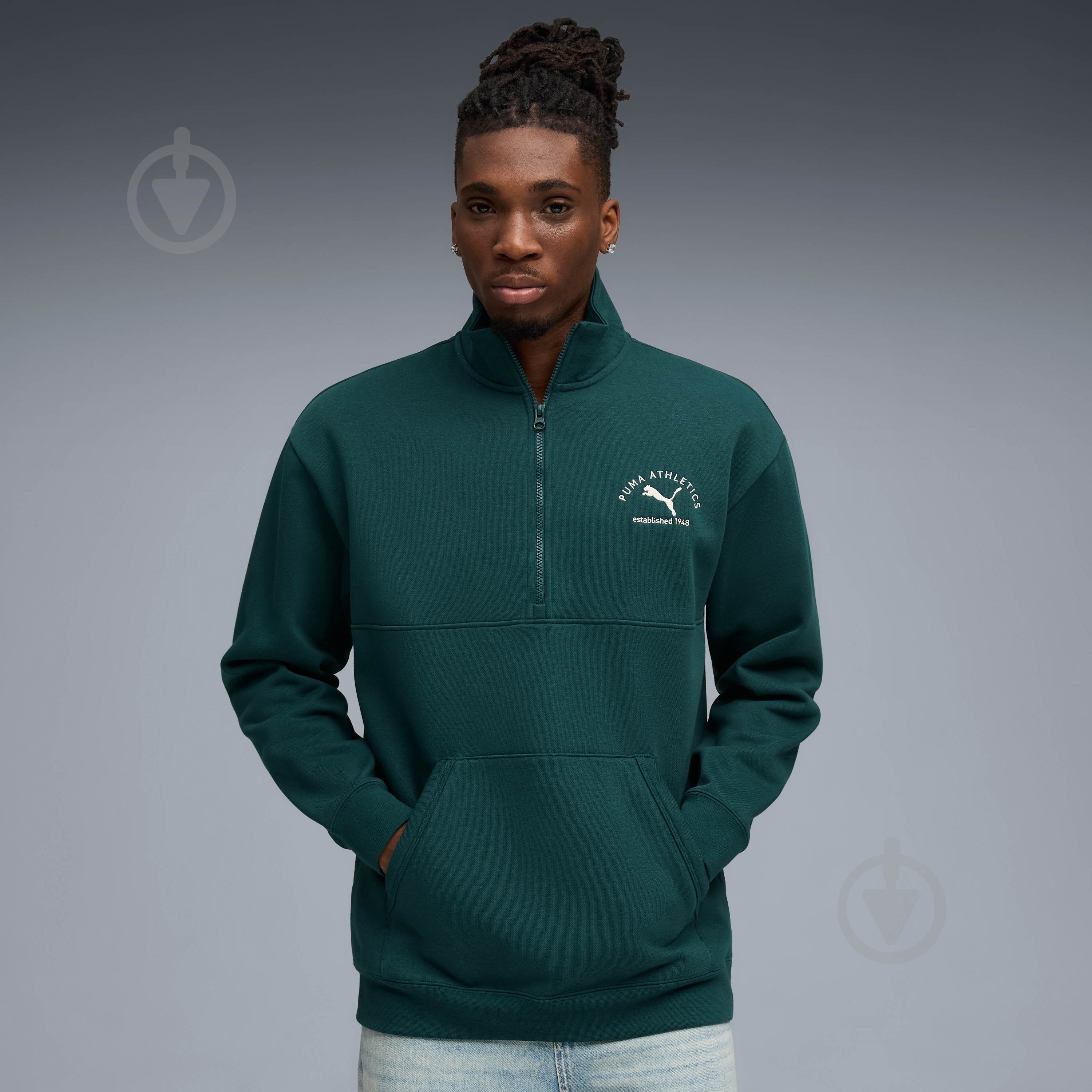 Джемпер Puma PUMA CLASS Half Zip Sweater FL 68825275 р.2XL зеленый - фото 1 Джемпер Puma PUMA CLASS Half Zip Sweater FL 68825275 р.2XL зеленый - фото 1