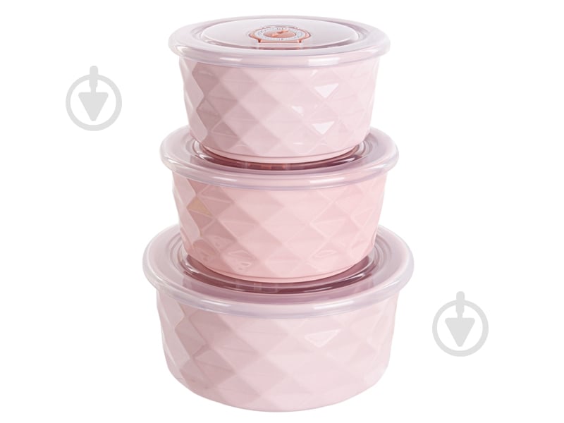 Набор салатников Lefard с крышками Pink 3 шт 359-481 - фото 1 Набор салатников Lefard с крышками Pink 3 шт 359-481 - фото 1