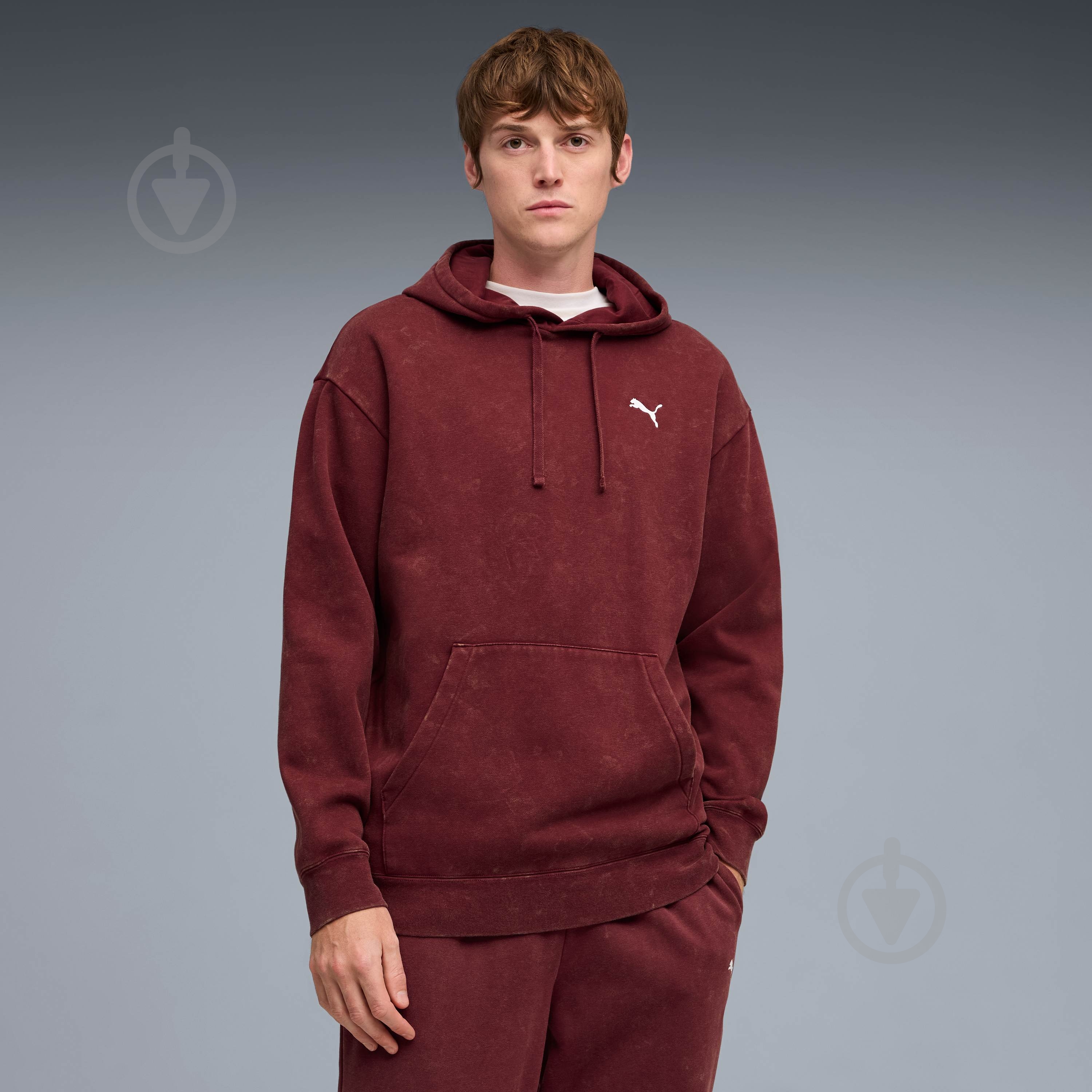 Джемпер Puma ESS ELEVATED Relaxed Wash Hoodie FL 68804996 р.2XL бордовий - фото 1