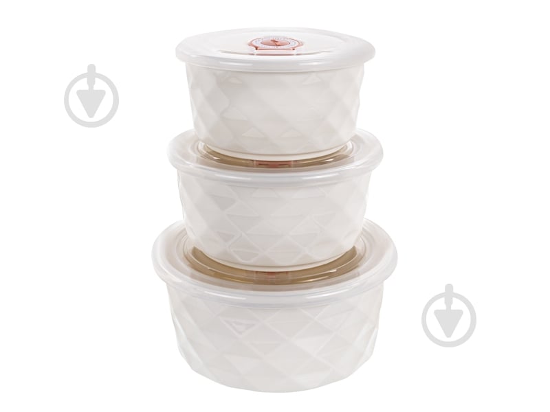 Набор салатников Lefard с крышками White 3 шт 359-484 - фото 1