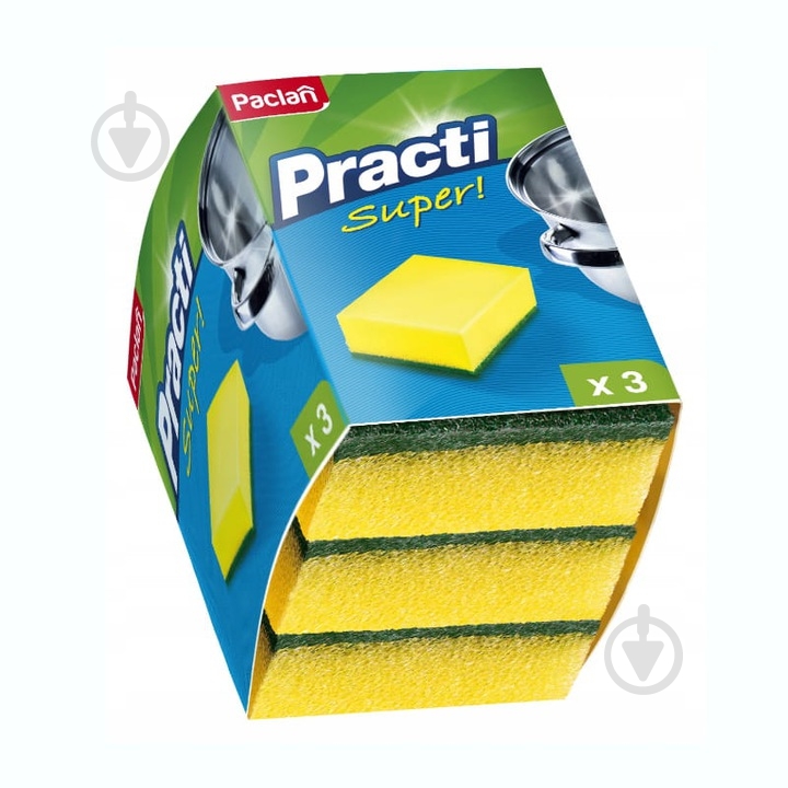 ᐉ Губка для посуды Paclan Practi Super 3 шт. • Купить в Киеве, Украине ...