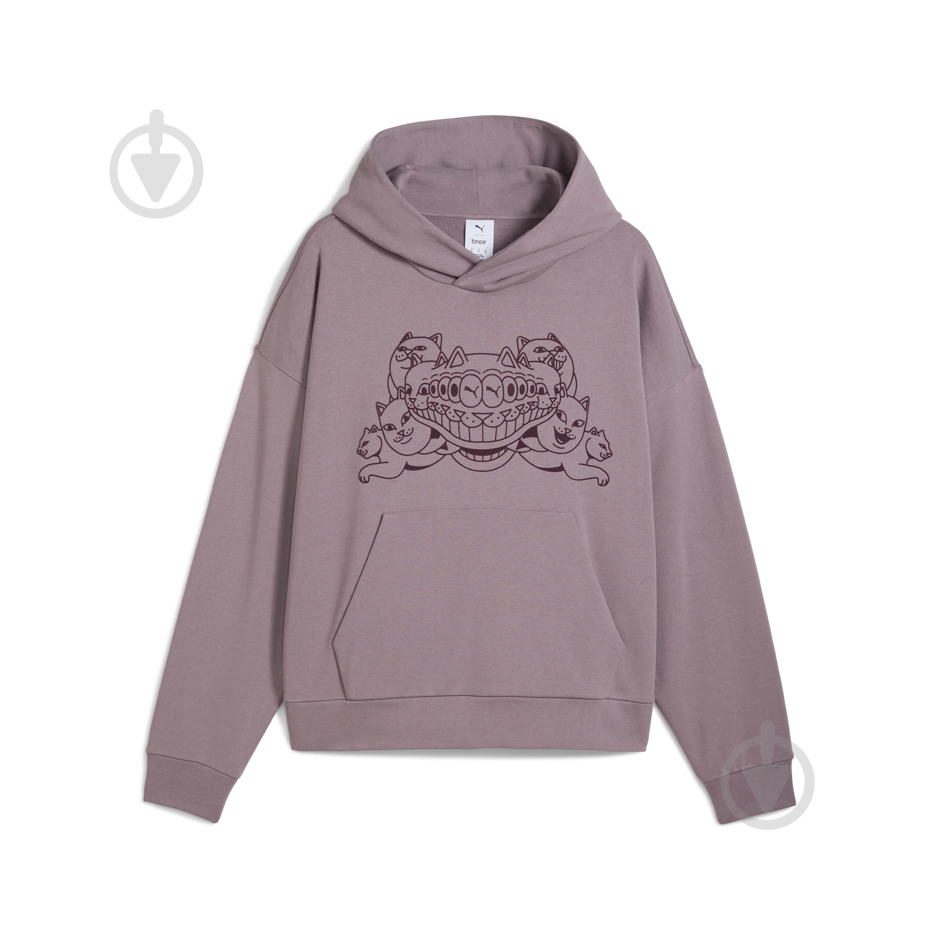 Джемпер Puma PUMA X RIPNDIP Boxy Graphic Hoodie TR 63241464 р.2XL серый - фото 6 Джемпер Puma PUMA X RIPNDIP Boxy Graphic Hoodie TR 63241464 р.2XL серый - фото 6