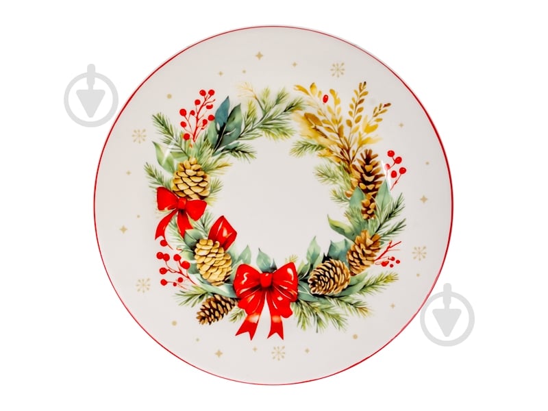 Тарелка обеденная Lefard Рождественский венок 24,5 см 858-0166 - фото 1 Тарелка обеденная Lefard Рождественский венок 24,5 см 858-0166 - фото 1