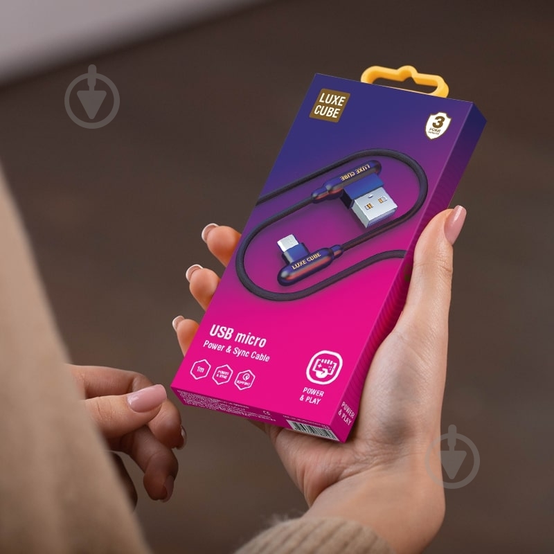 Кабель Luxe Cube Game USB micro to USB 1 м черный (9998686444267) - фото 2