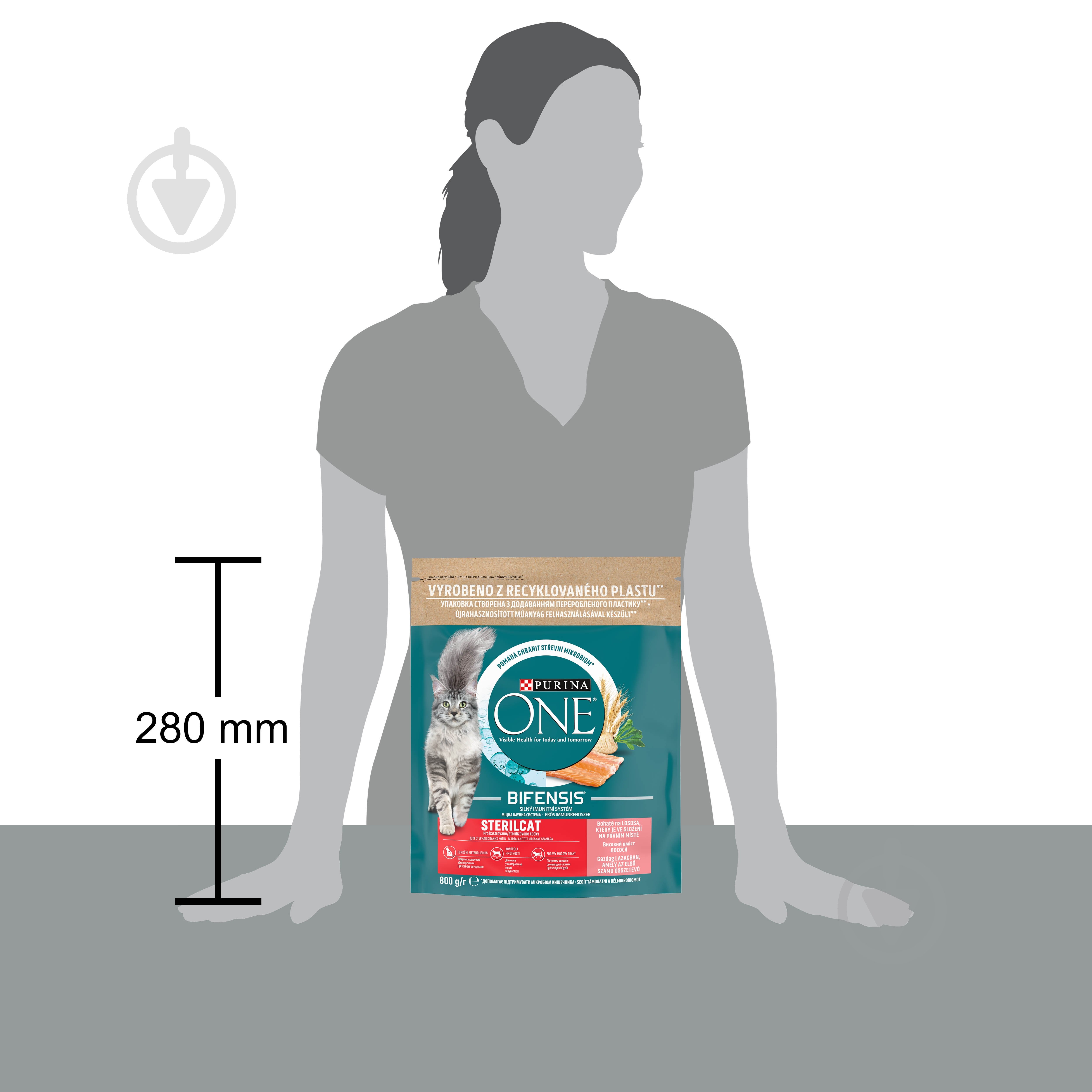 Корм сухой для взрослых стерилизованных кошек ONE by Purina Sterilcat комплекс Bifensis с лососем и пшеницей 800 г - фото 6
