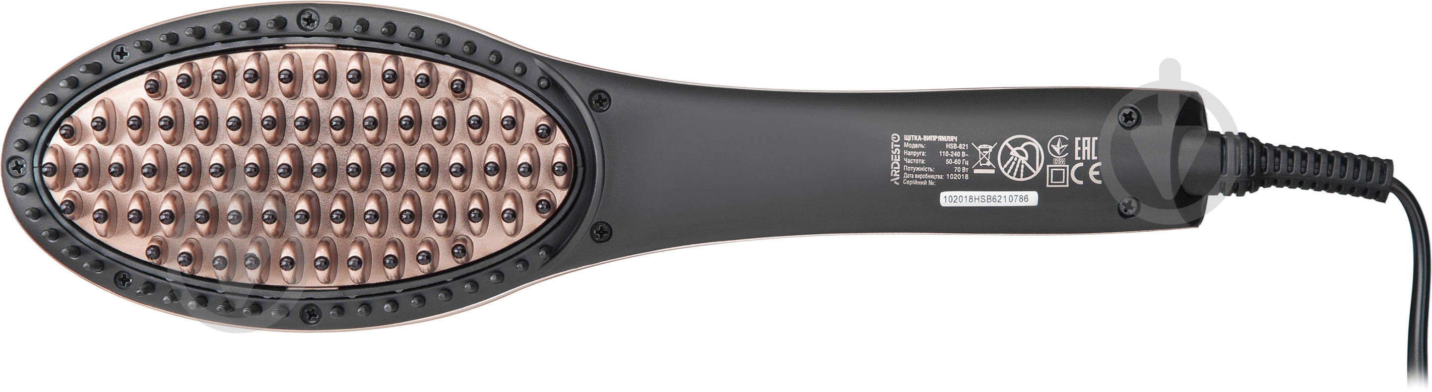 Щетка-выпрямитель Ardesto HSB-621 - фото 2 Щетка-выпрямитель Ardesto HSB-621 - фото 2