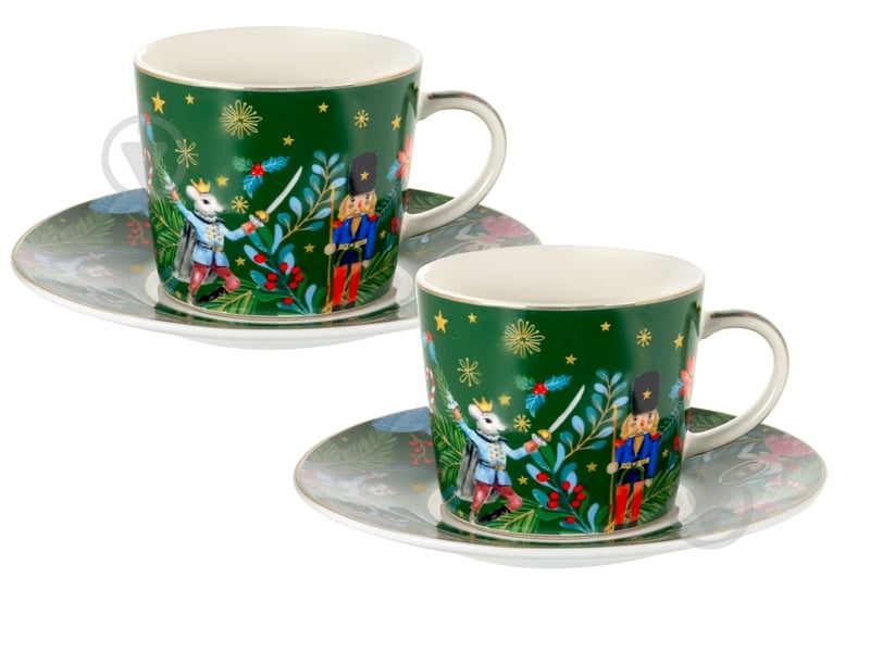 Набор чайный Lefard Green Christmas 250 мл 4 предмета 922-098 - фото 1 Набор чайный Lefard Green Christmas 250 мл 4 предмета 922-098 - фото 1