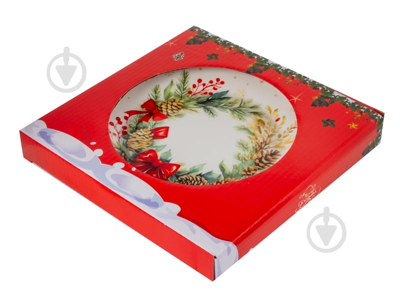 Тарелка обеденная Lefard Рождественский венок 21 см 858-0167 - фото 2 Тарелка обеденная Lefard Рождественский венок 21 см 858-0167 - фото 2