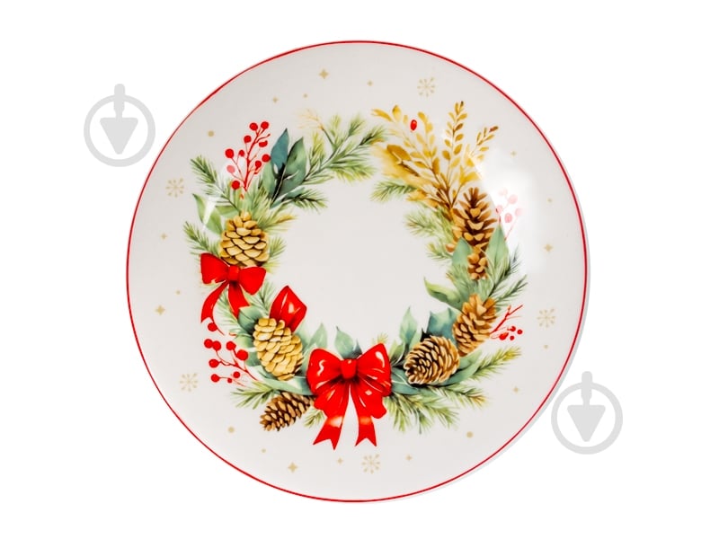 Тарелка обеденная Lefard Рождественский венок 21 см 858-0167 - фото 1 Тарелка обеденная Lefard Рождественский венок 21 см 858-0167 - фото 1