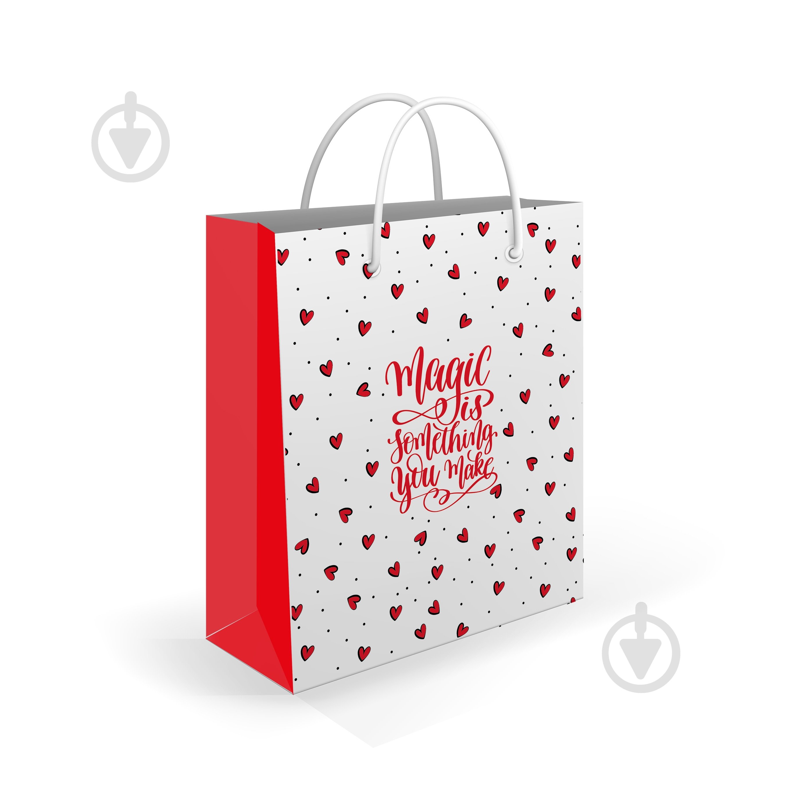 Пакет подарочный S 14x17x7 см Сердца Львівська Мануфактура Друку - фото 1 Пакет подарочный S 14x17x7 см Сердца Львівська Мануфактура Друку - фото 1
