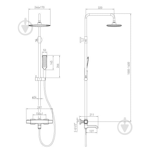 Душевая система VOLLE SISTEMA P 1584.090501 - фото 2
