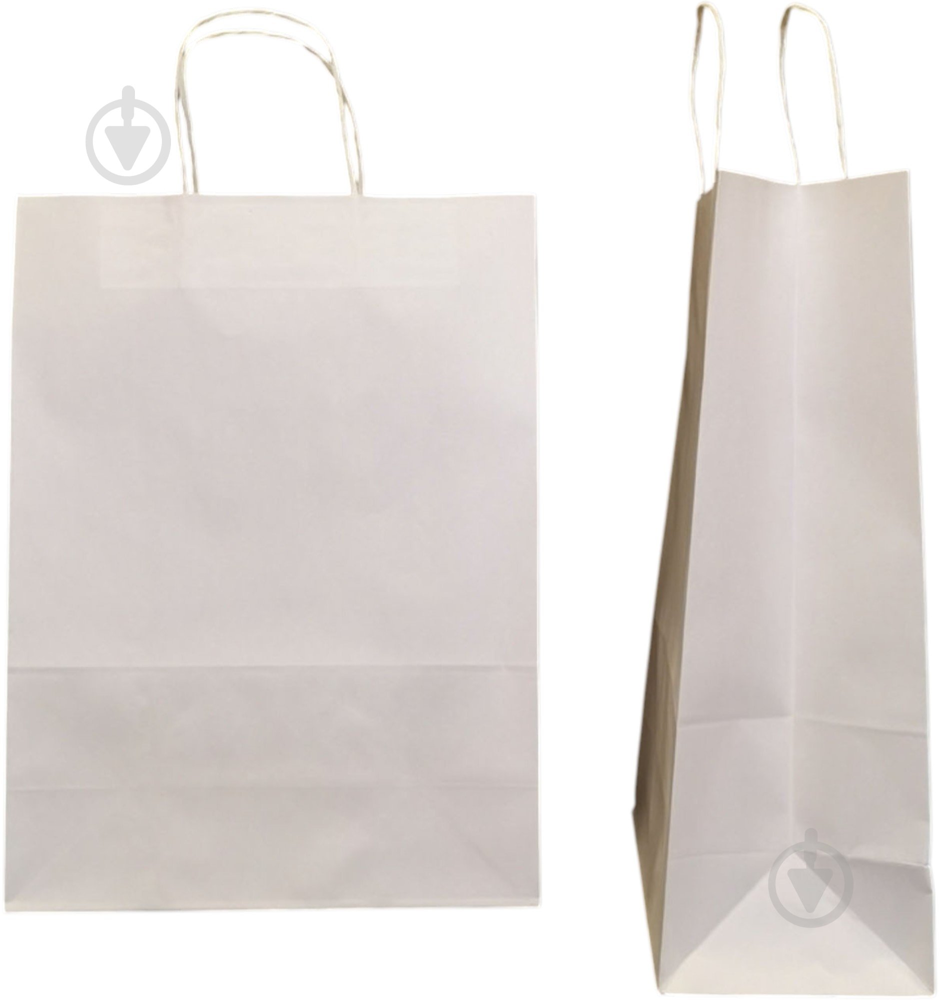 Пакет подарунковий М 18x23x10 см крафт білий - фото 1