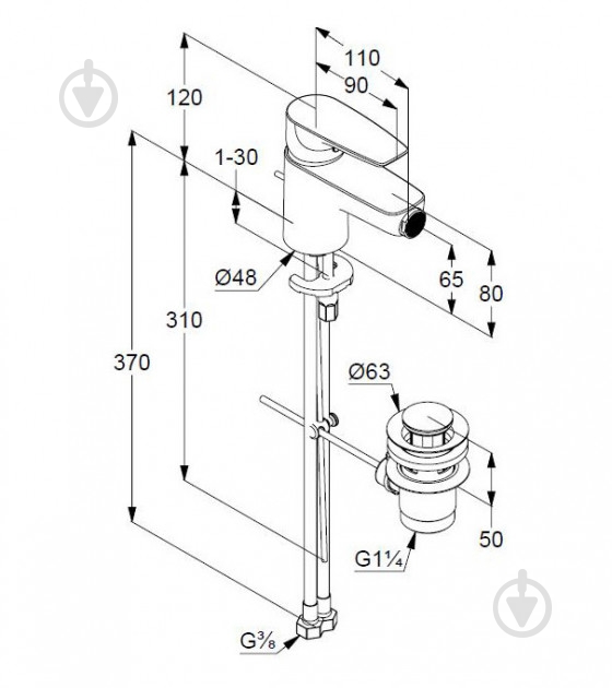 Смеситель для биде Kludi Pure & Solid 342160575 - фото 2 Смеситель для биде Kludi Pure & Solid 342160575 - фото 2