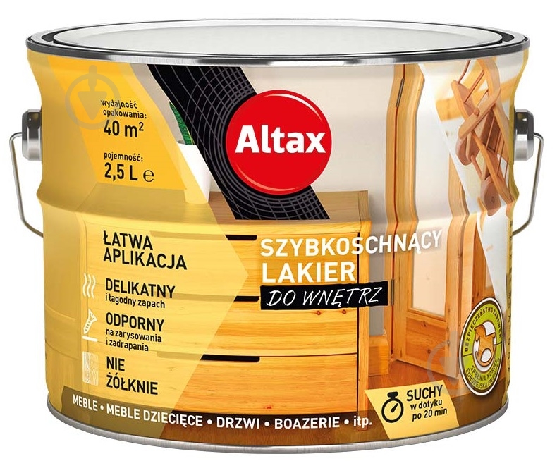 Лак швидковисихаючий Altax напівмат 2.5 л прозорий - фото 1