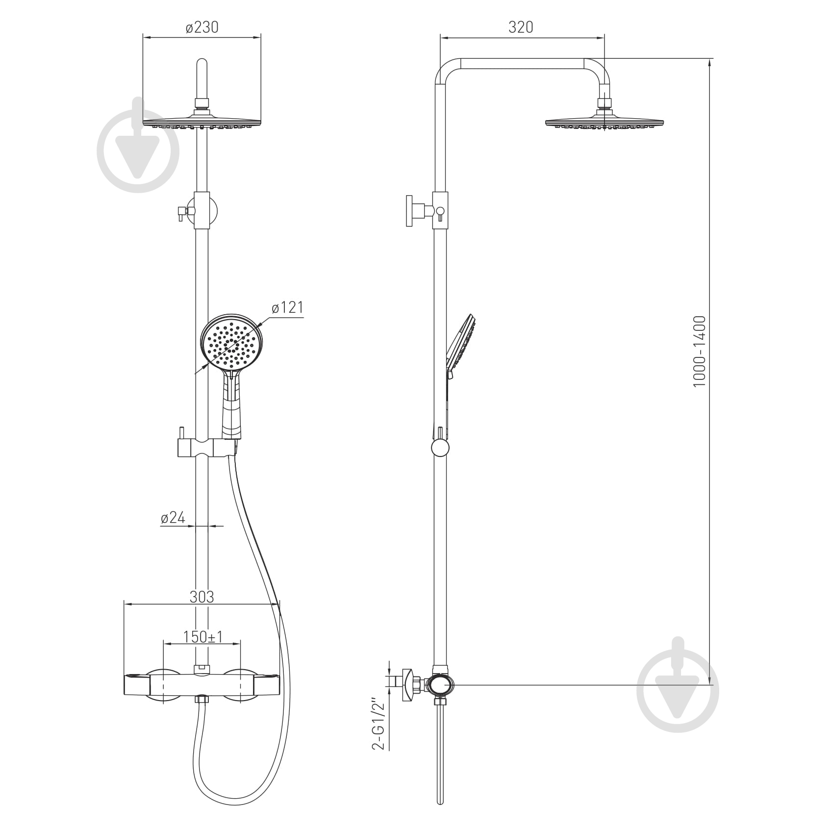 Душевая система VOLLE SISTEMA P 1580.090101 - фото 2