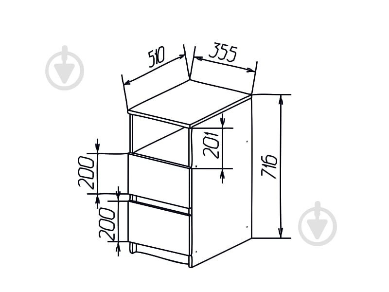 Тумба напольная DC Elli офисная аляска - фото 5