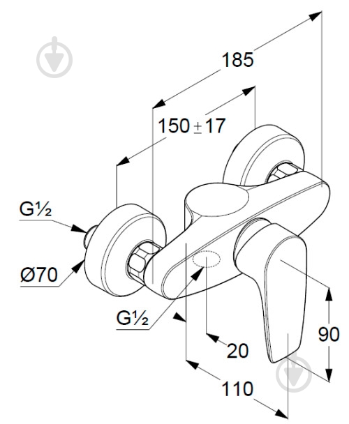 Смеситель для душа Kludi Pure & Solid 348410575 - фото 2