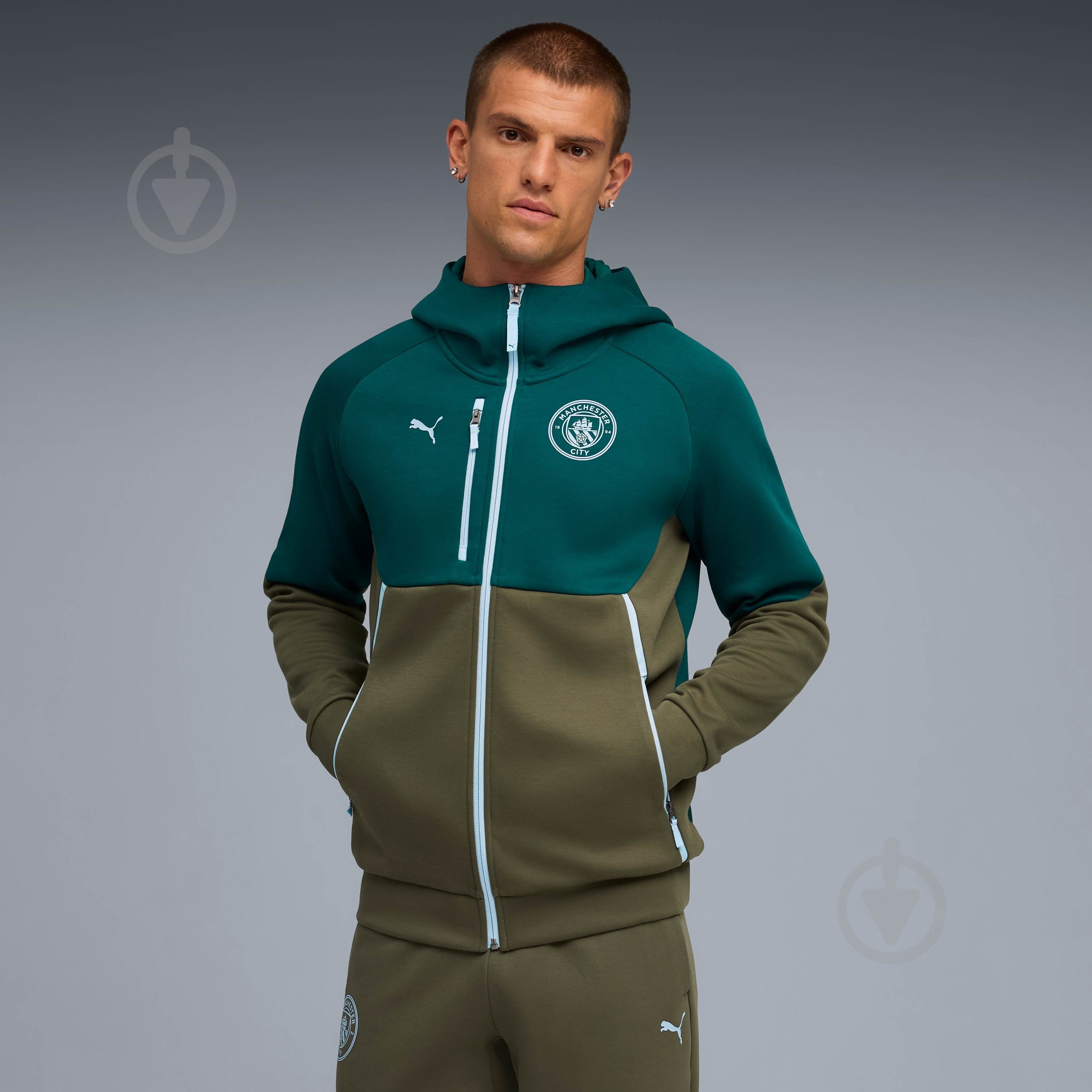 Джемпер Puma MCFC PUMATECH FZ Hoodie 78265626 р.L зелений - фото 1 Джемпер Puma MCFC PUMATECH FZ Hoodie 78265626 р.L зелений - фото 1