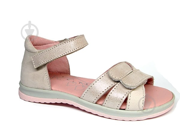 Босоножки для девочек RenBut кожаные на липучках р.32 пудровый 31-4423^-0946-32 - фото 1