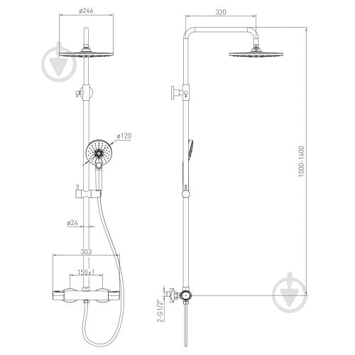 Душевая система VOLLE SISTEMA P 1580.090501 - фото 2