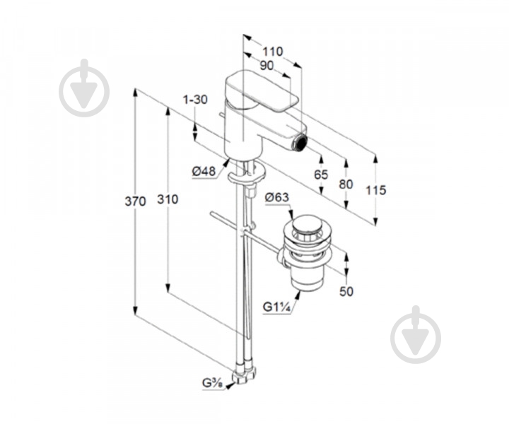 Смеситель для биде Kludi Pure & Style 402160575 - фото 2