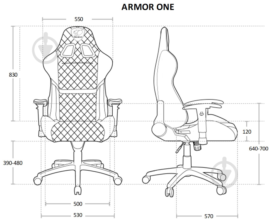 Крісло Cougar геймерське Armor One Black чорний - фото 10